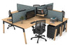 Quadro Wood A Legs Cross Beam 4 Person Corner Workstation [1800L x 1800W with Cable Scallop] - Thumbnail 13 