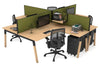 Quadro Wood A Legs Cross Beam 4 Person Corner Workstation [1800L x 1800W with Cable Scallop] - Thumbnail 11 