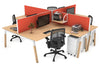 Quadro Wood A Legs Cross Beam 4 Person Corner Workstation [1800L x 1800W with Cable Scallop] - Thumbnail 37 