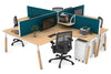 Quadro Wood A Legs Cross Beam 4 Person Corner Workstation [1800L x 1800W with Cable Scallop] - Thumbnail 40 