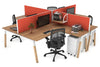 Quadro Wood A Legs Cross Beam 4 Person Corner Workstation [1800L x 1800W with Cable Scallop] - Thumbnail 44 