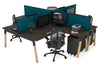 Quadro Wood A Legs Cross Beam 4 Person Corner Workstation [1800L x 1800W with Cable Scallop] - Thumbnail 26 
