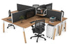 Quadro Wood A Legs Cross Beam 4 Person Corner Workstation [1800L x 1800W with Cable Scallop] - Thumbnail 49 