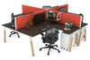 Quadro Wood A Legs Cross Beam 4 Person Corner Workstation [1800L x 1800W with Cable Scallop] - Thumbnail 51 
