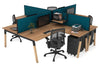 Quadro Wood A Legs Cross Beam 4 Person Corner Workstation [1800L x 1800W with Cable Scallop] - Thumbnail 19 