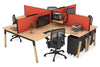 Quadro Wood A Legs Cross Beam 4 Person Corner Workstation [1800L x 1800W with Cable Scallop] - Thumbnail 9 