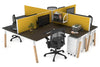 Quadro Wood A Legs Cross Beam 4 Person Corner Workstation [1800L x 1800W with Cable Scallop] - Thumbnail 52 