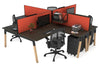 Quadro Wood A Legs Cross Beam 4 Person Corner Workstation [1800L x 1800W with Cable Scallop] - Thumbnail 23 