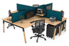 Quadro Wood A Legs Cross Beam 4 Person Corner Workstation [1800L x 1800W with Cable Scallop] - Thumbnail 12 