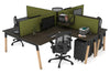 Quadro Wood A Legs Cross Beam 4 Person Corner Workstation [1800L x 1800W with Cable Scallop] - Thumbnail 25 