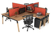 Quadro Wood A Legs Cross Beam 4 Person Corner Workstation [1800L x 1800W with Cable Scallop] - Thumbnail 16 