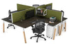 Quadro Wood A Legs Cross Beam 4 Person Corner Workstation [1800L x 1800W with Cable Scallop] - Thumbnail 53 