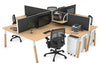 Quadro Wood A Legs Cross Beam 4 Person Corner Workstation [1800L x 1800W with Cable Scallop] - Thumbnail 42 