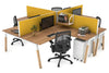 Quadro Wood A Legs Cross Beam 4 Person Corner Workstation [1800L x 1800W with Cable Scallop] - Thumbnail 45 