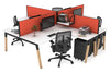Quadro Wood A Legs Cross Beam 4 Person Corner Workstation [1800L x 1800W with Cable Scallop] - Thumbnail 3 