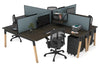 Quadro Wood A Legs Cross Beam 4 Person Corner Workstation [1800L x 1800W with Cable Scallop] - Thumbnail 27 