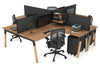 Quadro Wood A Legs Cross Beam 4 Person Corner Workstation [1800L x 1800W with Cable Scallop] - Thumbnail 21 