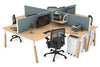 Quadro Wood A Legs Cross Beam 4 Person Corner Workstation [1800L x 1800W with Cable Scallop] - Thumbnail 41 