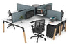 Quadro Wood A Legs Cross Beam 4 Person Corner Workstation [1800L x 1800W with Cable Scallop] - Thumbnail 7 