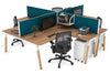 Quadro Wood A Legs Cross Beam 4 Person Corner Workstation [1800L x 1800W with Cable Scallop] - Thumbnail 47 