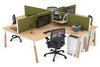 Quadro Wood A Legs Cross Beam 4 Person Corner Workstation [1800L x 1800W with Cable Scallop] - Thumbnail 39 