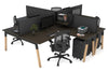 Quadro Wood A Legs Cross Beam 4 Person Corner Workstation [1800L x 1800W with Cable Scallop] - Thumbnail 28 