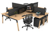Quadro Wood A Legs Cross Beam 4 Person Corner Workstation [1800L x 1800W with Cable Scallop] - Thumbnail 14 