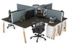 Quadro Wood A Legs Cross Beam 4 Person Corner Workstation [1800L x 1800W with Cable Scallop] - Thumbnail 55 