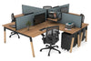 Quadro Wood A Legs Cross Beam 4 Person Corner Workstation [1800L x 1800W with Cable Scallop] - Thumbnail 20 