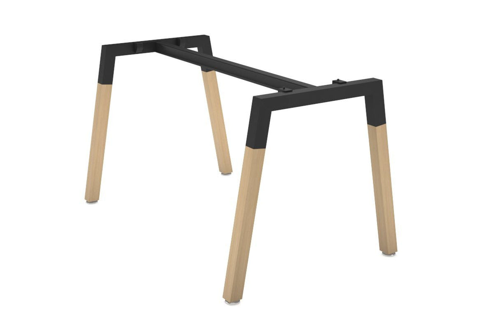 Quadro Wood A Legs Cross Beam Table Frame [Black Cross Beam]-1600x700  