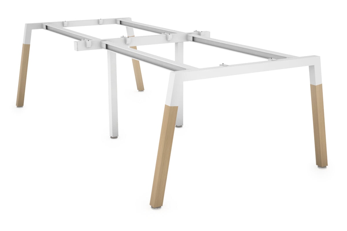 Quadro Wood A Leg Table Frame [White Cross Beam] Jasonl 2400x1200 