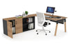 Quadro A Legs Executive Setting - Wood Legs Black Cross Beam [1600L x 800W with Cable Scallop] - Thumbnail 34 