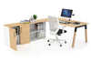 Quadro A Legs Executive Setting - Wood Legs Black Cross Beam [1600L x 800W with Cable Scallop] - Thumbnail 16 