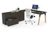 Quadro A Legs Executive Setting - Wood Legs Black Cross Beam [1600L x 800W with Cable Scallop] - Thumbnail 39 