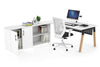 Quadro A Legs Executive Setting - Wood Legs Black Cross Beam [1600L x 800W with Cable Scallop] - Thumbnail 10 