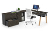 Quadro A Legs Executive Setting - Wood Legs Black Cross Beam [1600L x 800W with Cable Scallop] - Thumbnail 48 