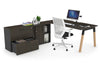 Quadro A Legs Executive Setting - Wood Legs Black Cross Beam [1600L x 800W with Cable Scallop] - Thumbnail 42 