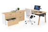 Quadro A Legs Executive Setting - Wood Legs Black Cross Beam [1800L x 700W] - Thumbnail 21 