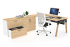 Quadro A Legs Executive Setting - Wood Legs Black Cross Beam [1800L x 700W] - Thumbnail 19 