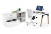Quadro A Legs Executive Setting - Wood Legs Black Cross Beam [1800L x 700W] - Thumbnail 5 