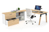 Quadro A Legs Executive Setting - Wood Legs Black Cross Beam [1800L x 700W] - Thumbnail 17 