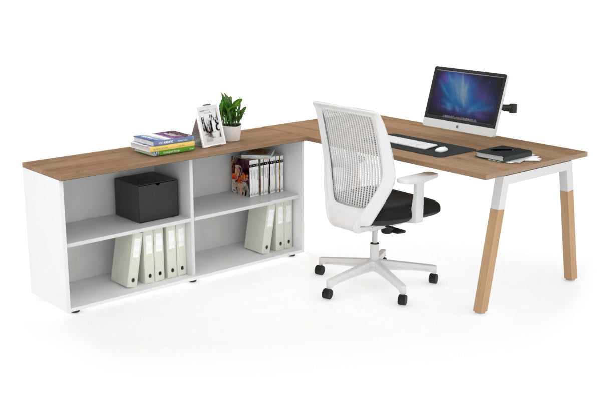 Quadro Wood Executive Setting - White Frame [1600L x 700W] Jasonl salvage oak none open bookcase