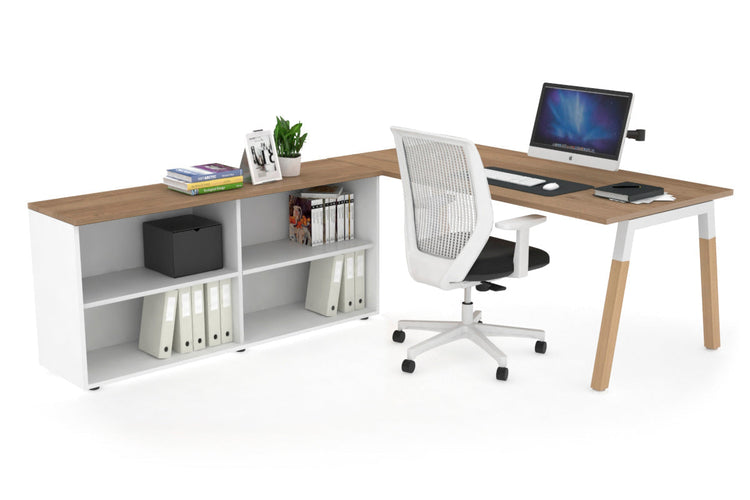 Quadro Wood Executive Setting - White Frame [1600L x 700W] Jasonl salvage oak none open bookcase