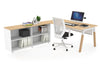 Quadro A Legs Executive Setting - Wood Legs White Cross Beam [1800L x 700W] - Thumbnail 20 