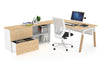 Quadro A Legs Executive Setting - Wood Legs White Cross Beam [1800L x 700W] - Thumbnail 23 
