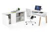 Quadro A Legs Executive Setting - Wood Legs White Cross Beam [1800L x 700W] - Thumbnail 10 