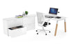 Quadro A Legs Executive Setting - Wood Legs White Cross Beam [1800L x 700W] - Thumbnail 3 