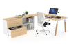 Quadro A Legs Executive Setting - Wood Legs White Cross Beam [1800L x 700W] - Thumbnail 17 