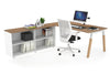 Quadro A Legs Executive Setting - Wood Legs White Cross Beam [1800L x 800W with Cable Scallop] - Thumbnail 26 