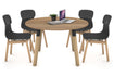 Quadro Wood Single Leg Round Table [1000 mm] Jasonl black bracket salvage oak 